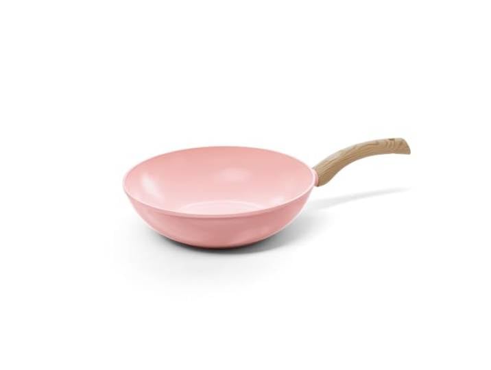 Cook & Pan - Blush Poêle wok 30 cm- Induction - Sans PFAS- Revêtement Antiadhésif en Céramique- Aluminium- Rose