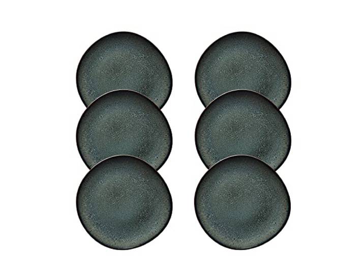 Villeroy & Boch like. by Lave gris 6x Frühstücksteller, 23cm, Steingut, grau