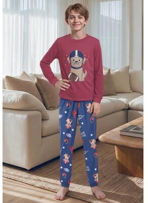 Plus Size Women's Dreams & Co. ® Kids Pajama Set by Dreams & Co. in Pomegranate Dog (Size 6/6X (S))