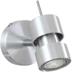 Steinhauer Aufbau-Strahler NATASJA, 1-flammig, inkl. GU10 LED 4.5W 2200-2700K 350lm (Dim To Warm), dreh- und neigbar, stahl gebürstet STE-7901ST