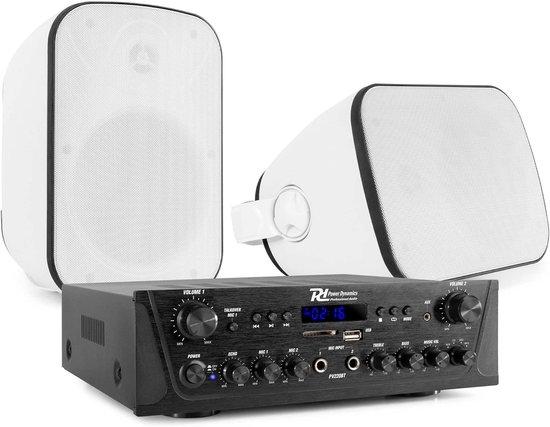 Sound System Set - Audio System - Musikströme innen - Zwei Zonen getrennt - 2x 50W Leistung - Weiß