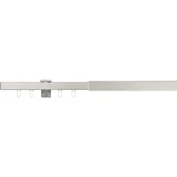 Ondeco Vorhangschiene ausziehbar Gardinenschiene innenlauf Gardinenstange Deckenmontage modern 1-Lauf Farbe: Edelstahl-Optik, Größe: 160-280 cm