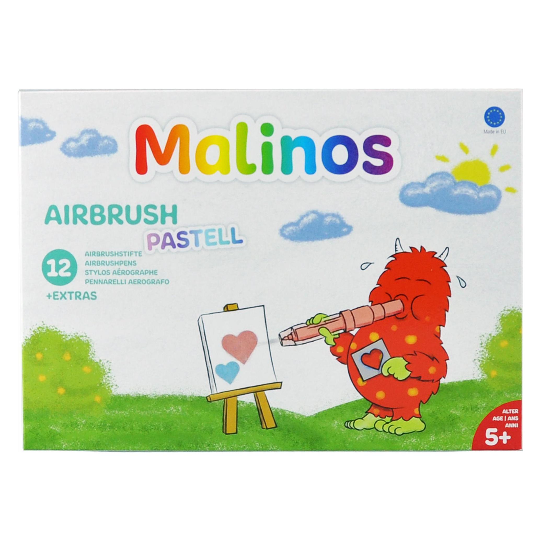Amewi Malinos Airbrush Pastell, 12 Stifte und 8 Schablonen (39883080)