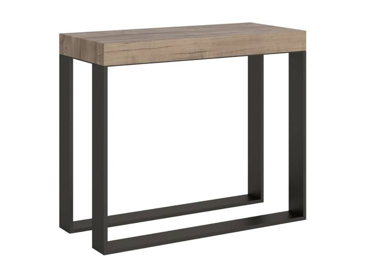 Console extensible effet bois chêne nature 90x40/300 cm