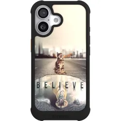 Nivocase Hülle für Apple iPhone 17 Stossfeste Handyhülle NIVOmax Case Schwarz Motivation Tiere Tiger (Apple iPhone 17), Smartphone Hülle, Schwarz