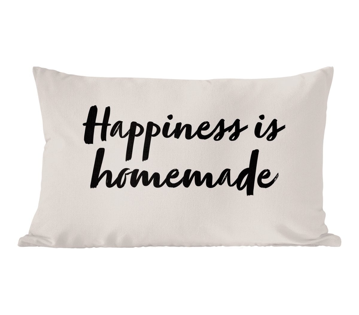 Sierkussen Happiness is homemade met tekst - 60 x 40 cm