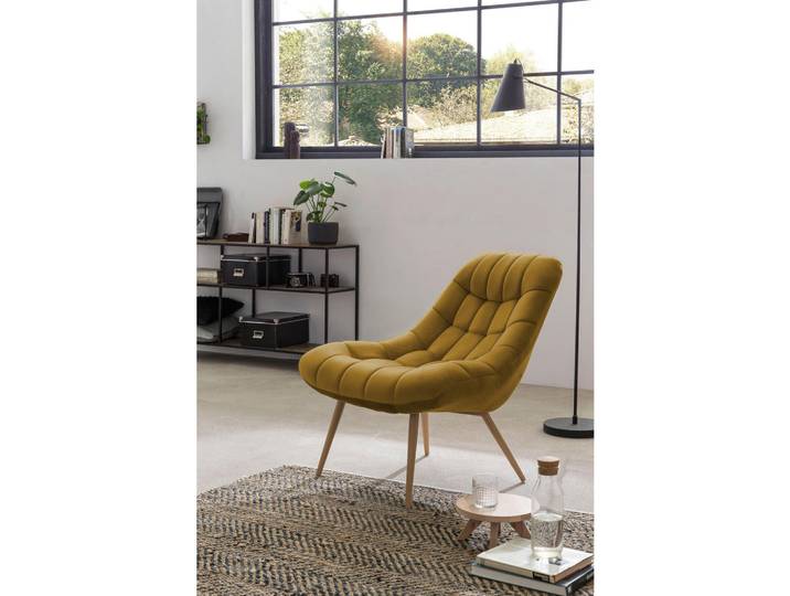 Livetastic Xxl-Sessel, Gelb, Naturfarben, Metall, 76x85.6x85.6 cm, Wohnzimmer, Sessel, XXL-Sessel