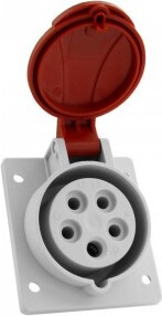 Doktorvolt Schuine inbouwstopcontact 16A 400V 5-polig IP54 CEE Krachtstroom-inbouwstopcontact