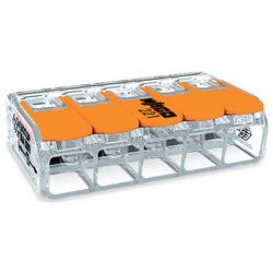 WAGO 221-615 Verbindungsklemme flexibel: 0.5-4 mm² starr: 0.5-6 mm² 15 St. Farblos, Transparent