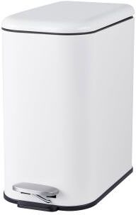 Garvee 3.2 Gal Slim Stainless Steel Trash Can, Soft-Close Step Bin, Odor-Seal Lid, Removable Bucket for Bath/Office