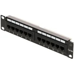 Dsit Patchpanel 10”, 12-fach UTP Patchpanel CAT 6a, Server Zubehör, Schwarz