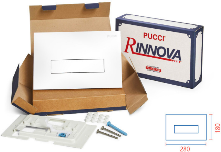 PUCCIPLAST Rinnova Kit Di Trasformazione Per Placche Serie Sara Linea BIANCA 4,7 mm Cod. 80139660