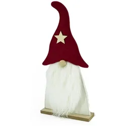 MARELIDA Wichtel Dekofigur stehend Weihnachtswichtel mit Bart und Mütze