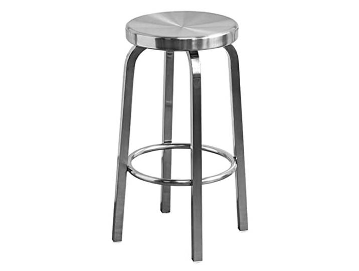 Barhocker Tresenhöhe Edelstahl Barhocker mit Fußstütze, Feste Höhe Hochstuhl Barstuhl für Frühstücksbar, Wohnzimmer, Kneipe, Kaffeehaus, Küche Esszimmer