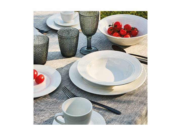 Geschirr-Set Tognana Circles 18-teilig , weiss (weiß), 18, Porzellan, Geschirr-Sets, Geschirr-Set, Spülmaschinenfest, Mikrowellenfest