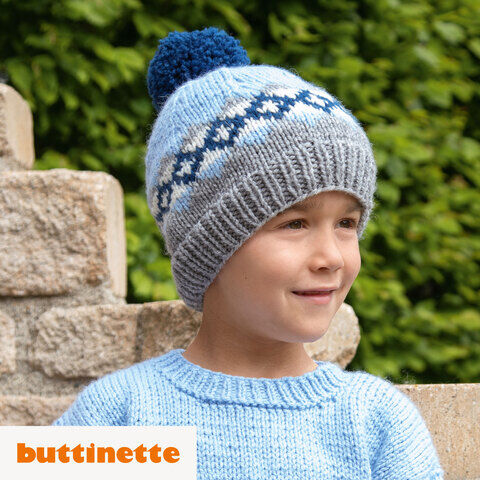 Strickanleitung – Mütze mit Jacquardbordüre Heidi