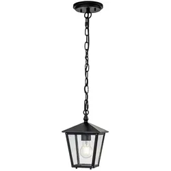 Außenlampe Hängeleuchte Pendelleuchte Balkonlampe Hof Alu schwarz Messing Glas