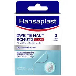 Hansaplast Zweite Haut Schutz Gross, Hydrokolloid-Pflaster 6 x 7 cm (3 Stck.) Ka...