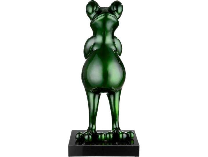Tierfigur CASABLANCA BY GILDE Skulptur Frog , grün, B:32cm H:68cm T:30cm, Kunstharz, Dekofiguren, Tierfigur, auf Marmorbase