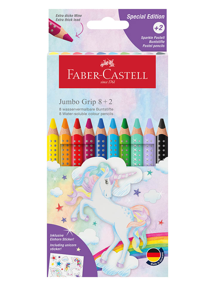 Faber-Castell Buntstifte "Colour Grip Einhorn" - 8 + 2 Stück - onesize