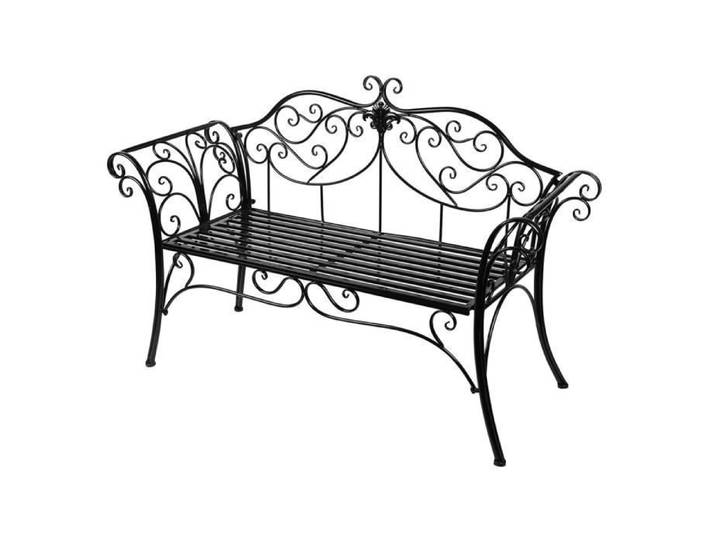 MC0086BK HLC-Banc jardin en fer forge-banquette jardin en fer-133 x 49 x 90 cm