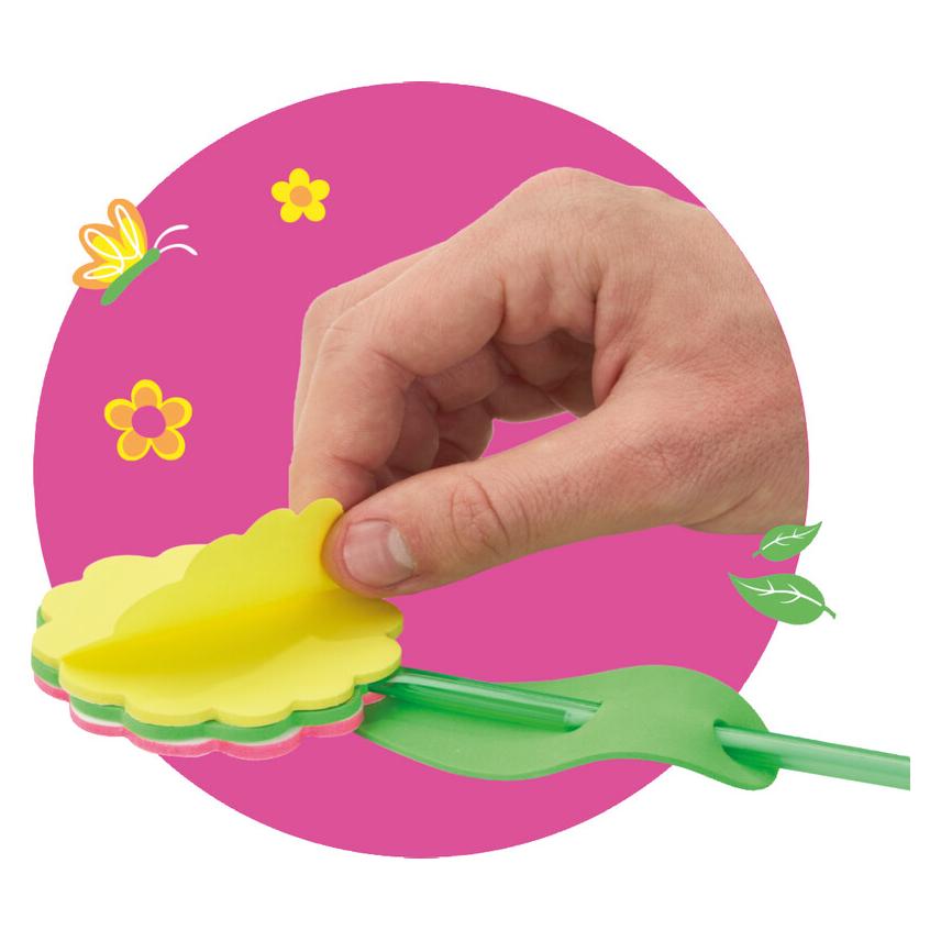 Trendhaus Kugelschreiber Good Feelings Blume mit Sticky-Notes 2fach sortiert (968210)