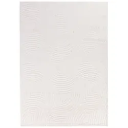 Teppich Flur Skulptural Pflegeleicht Waschbar Strapazierfähig Wohnzimmer Schlafzimmer Creme 80x150 cm – ILLER von Kadima Design