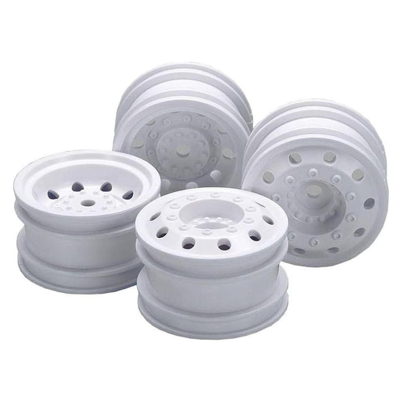 Tamiya Racing Truck Wheels (F&R) White (2) (TAM 54964)