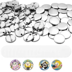 VEVOR Buttonrohlinge 200-tlg. 32mm für Buttonmaschine mit Sicherheitsnadel, Transparente Mylar-Folie & Runde Blanko-Papiere für DIY-Projekte zu Hause Schulveranstaltungen & Individuelle Studios