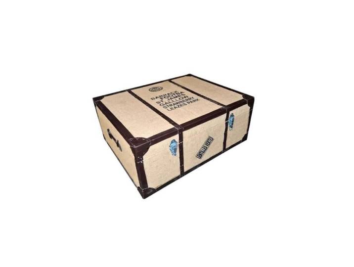 Malle de rangement table basse imprimée vintage style voyage - VISA