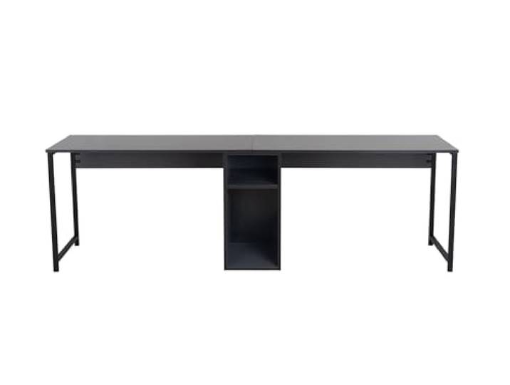 Zeitgemäßer und praktischer Schreibtisch, Anthrazit, Schwarz, 240 x 74 x 60 100% melaminbeschichtete Spanplatte perfekt für modernes Homeoffice & Arbeitszimmer, Elegantes & funktionales Design