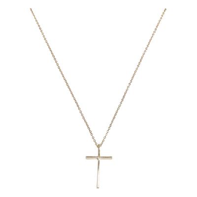 Edelstahlkette URBAN CLASSICS "Urban Classics Unisex Big Basic Cross Necklace", gold, Halsketten, Damen, onesize, Zink, Edelstahlkette