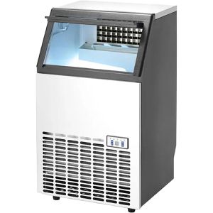 Arktic Eiswürfelmaschine 271575, Edelstahl, 45 Eiswürfel in 15 Min., mit Festwasseranschluss