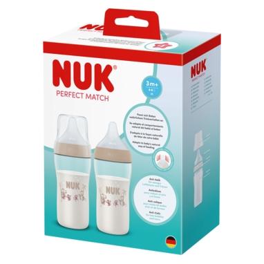 NUK Perfect Match Twin Bottle Set 260ml PP-Babyflaschen Affe (260 ml) (10225345)