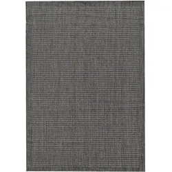 Balkonteppich Einfarbig Wetterfest Waschbar Strapazierfähig Terrasse Garten Läufer Schwarz 80x250 cm – ORIANA von Kadima Design