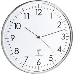 TFA® Funkwanduhr Ø 33 cm silber