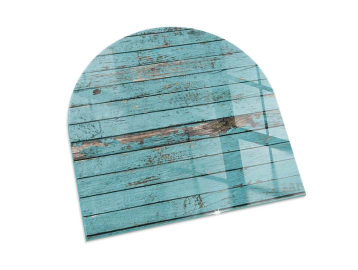 Tulup Kaminbodenplatte 100x100 cm - Bretter im rustikalen Stil, Türkis, Glas, Quadratisch, 100x100x0.4 cm, Elektrogeräte, Heizgeräte, Elektrokamine