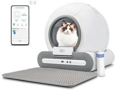 Uplift Essentials Automatic Self Cleaning Cat Litter Box With App Control And Litter Mat For Multiple Cats Automatic Self Cleaning Cat Litter Box With App Control And Litter Mat For Multiple Cats
