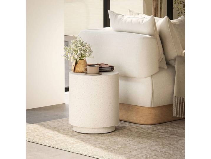 Table d'appoint effet béton 37 x 37 x 43 cm gris poudre de minerai inorganique