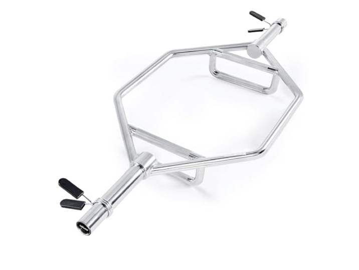 VEVOR Barre Hexagonale pour Disque de 5 cm\, Trap Bar Charge 360 kg\, Poignée Moletée\, Barre de Musculation Fitness pour Squats\, Soulevés de Terre\, Haussement d'Épaules\, Haltérophilie\, Gym\, Argent