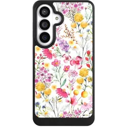 Nivocase Hülle für Samsung Galaxy S26+ Handyhülle NIVOcore Case Schwarz Blumen Frühling Muster (Samsung Galaxy S26+), Smartphone Hülle, Schwarz