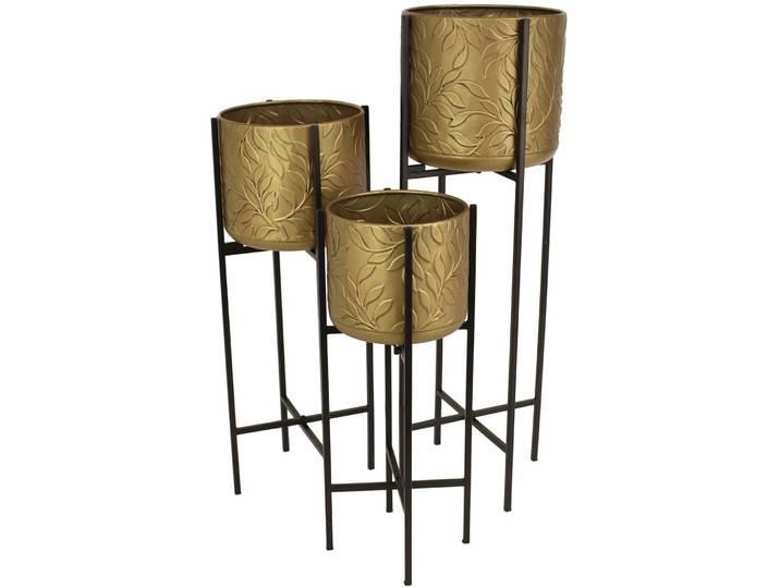 Blumentopf 3er-Set Bloem - Farbe: Gold - Material: Metall - Blumentopf 3er-Set