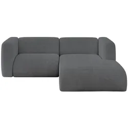 ECKSOFA Ottomane Rechts MIRA-L1 227x179x89 Dunkelgrau Cord