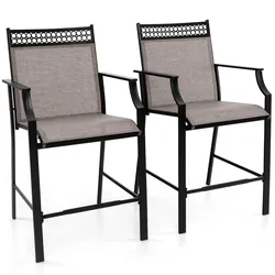 Helloshop26 - Set aus 2 gebogenen Barhockern 66 x 62 x 114 cm optimaler Komfort braunes Metallgestell