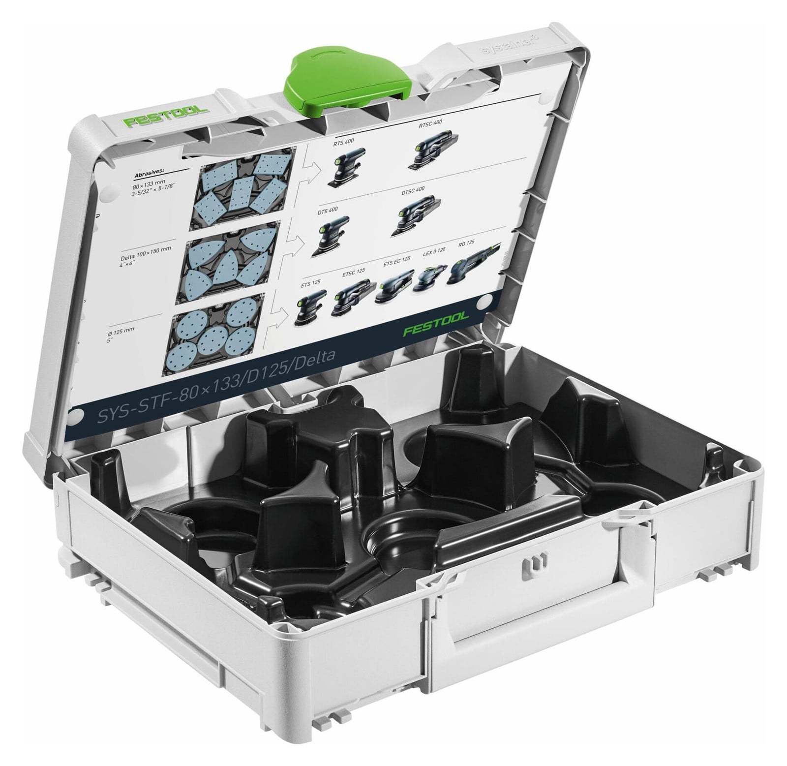 Festool SYS-STF-80x133/D125/Delta Systainer schuurmiddelenorganizer voor delta-, excentrische en oscillerende schuurmachines en schuurschijven