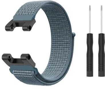 Everyday Crate Amazfit T Rex T Rex Pro Ares Nylon Watch Band Adjustable Replacement Strap grey Blue