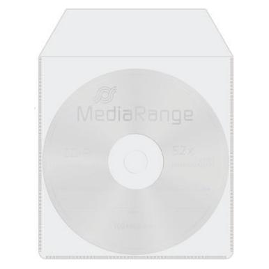 MediaRange Plastiktasche 1 Disc mit Lasche klebe Rücks. 50pc (BOX164)