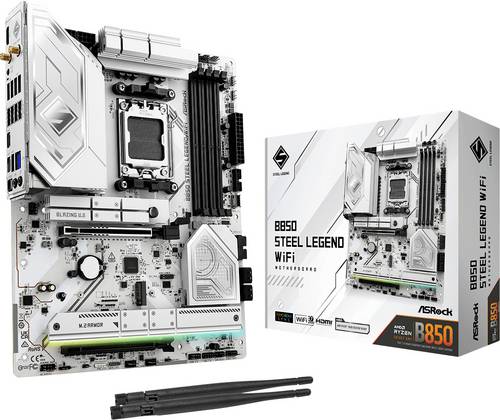 ASRock B850 Steel Legend Mainboard Sockel (PC) AMD AM5 Formfaktor (Details) ATX Mainboard-Chipsatz AMD B850