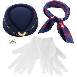 Set "Stewardess", 5-teilig, blau-rot