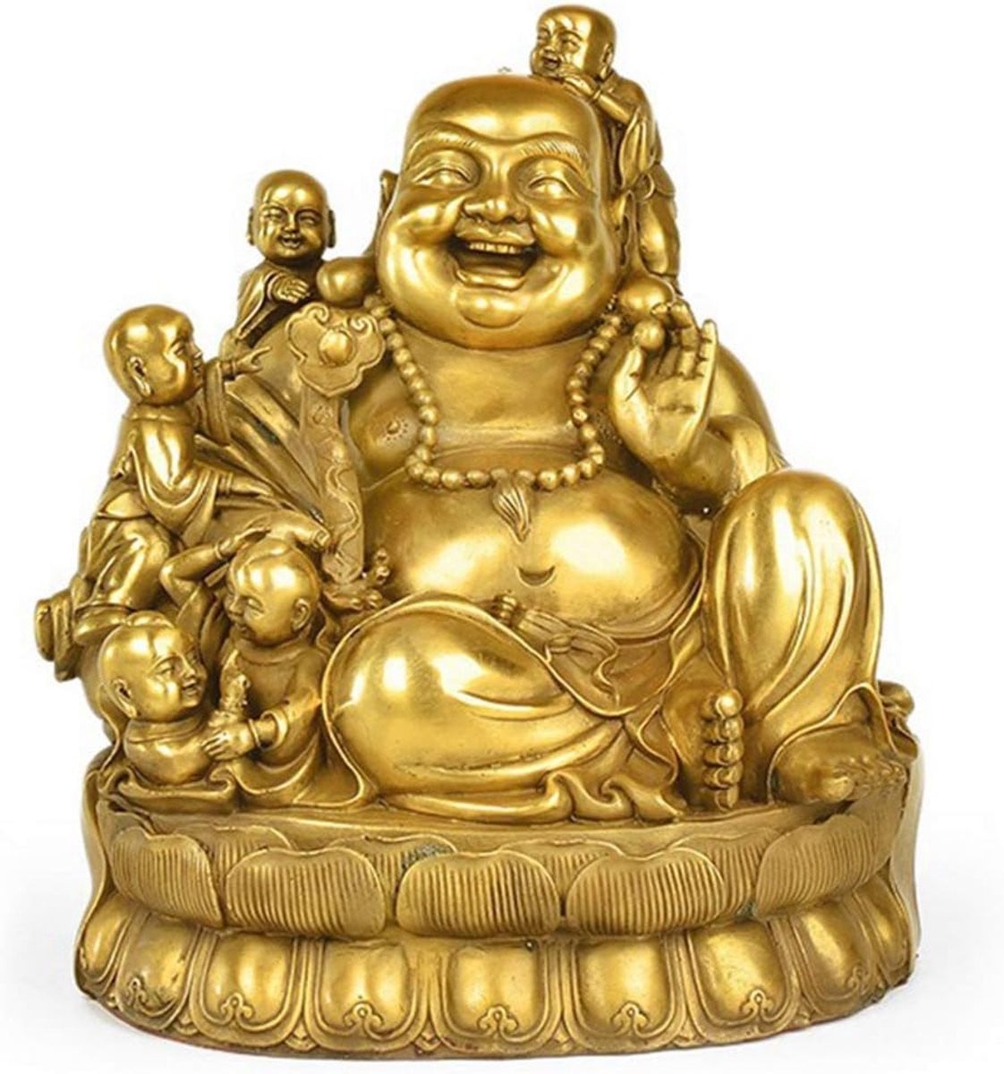 Lachende Boeddha Beeld Maitreya Figuur van Messing voor Huisdecoratie